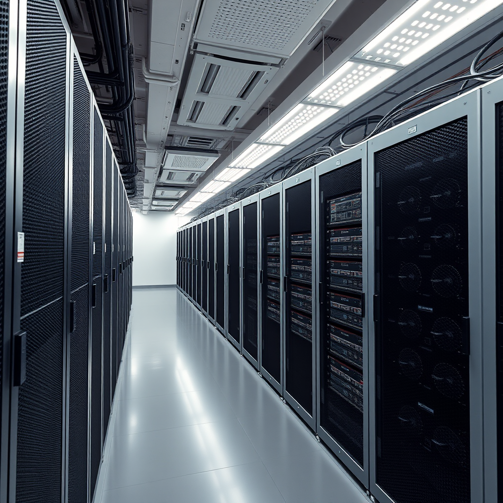 Modern Singapore data center facility showcasing Sohqee's state-of-the-art infrastructure with servers and networking equipment