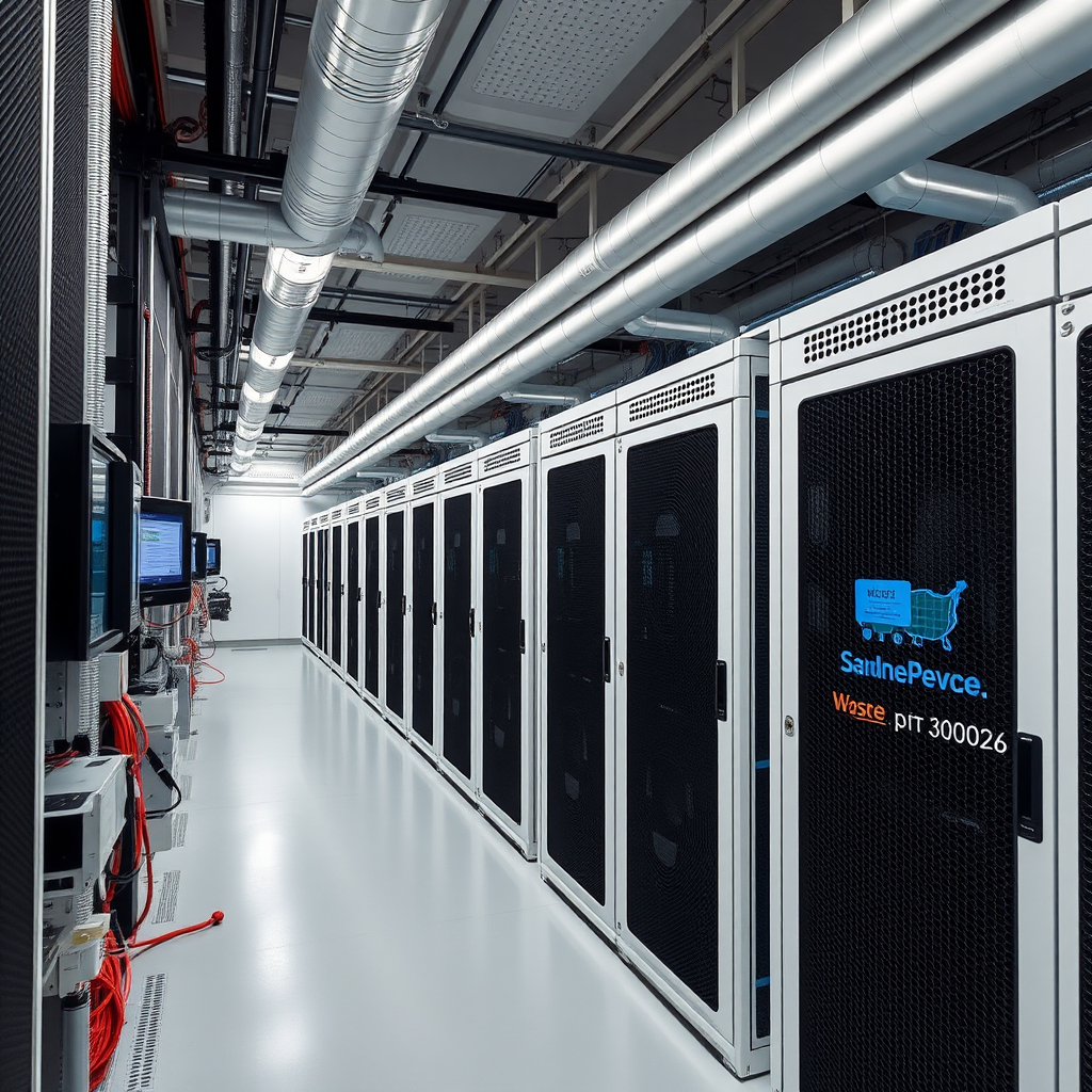 Advanced cooling systems in Sohqee Singapore data center showing precision air conditioning units and temperature monitoring equipment